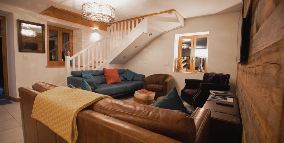 lounge area in self catered chalet