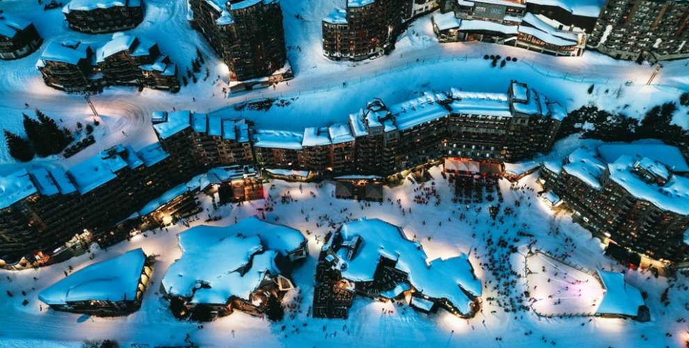 Avoriaz ski resort by night