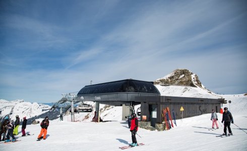 Modern lift in the French Alps