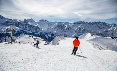 Mountain peaks high above Morzine