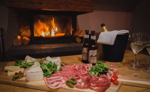 cheese board in chalet 