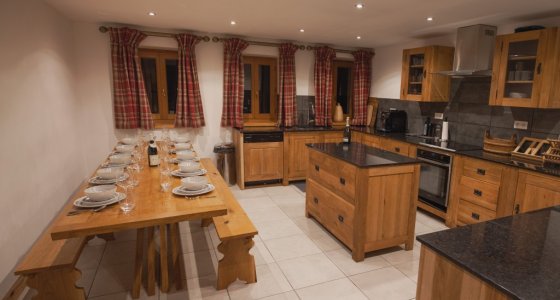 Chalet Five25 ski chalet self catered kitchen morzine