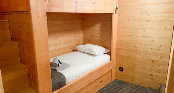 bunk bed room in ski apartment morzine
