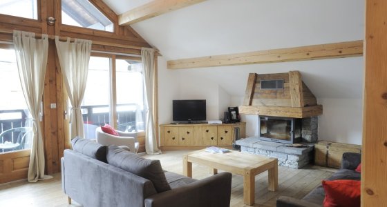 catered ski apartment lounge morzine