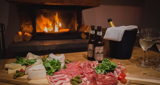 cheeseboard by the fire Morzine