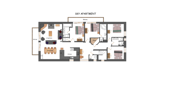 Atlas Ski Apartment Floorplan