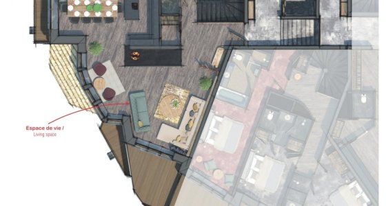 Chalet Aspen Avoriaz floor plan level 1