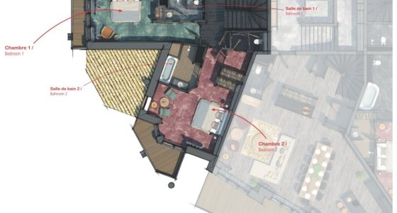 Chalet Aspen Avoriaz floor plan level 2