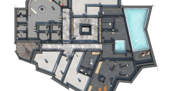 Chalet Aspen Avoriaz floor plan wellness