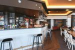Lounge bar with stools and cowhide cushions