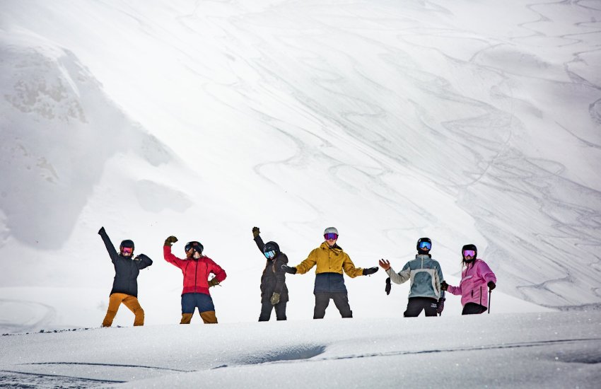 group of skiers in Morzine